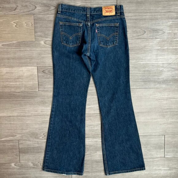 Vintage 00s Y2K Levi’s 514 Super Low Flare Leg Jeans Dark Wash Size 6 - Picture 2 of 8
